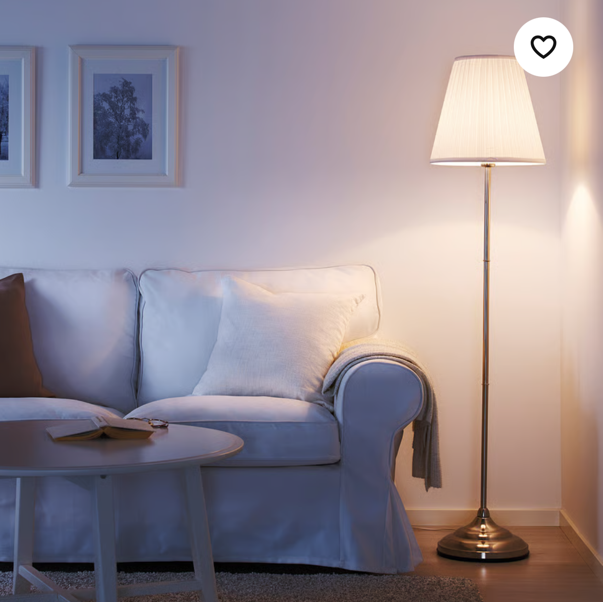 IKEA ÅRSTID Floor lamp, brass/white