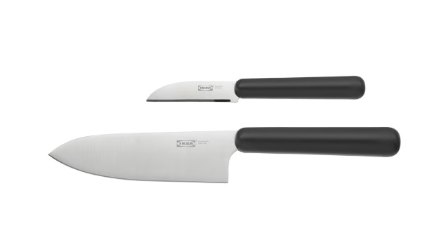 IKEA FÖRDUBBLA 2-piece knife set, gray