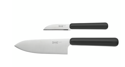 IKEA FÖRDUBBLA 2-piece knife set, gray
