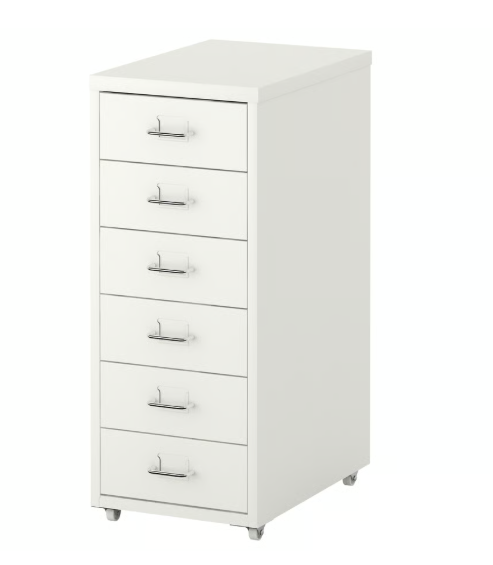 IKEA HELMER Drawer unit on casters, white, 28x69 cm (11x27 1/8 ")