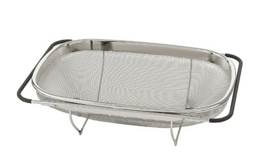 IKEA IDEALISK Colander, stainless steel/black, 34x23 cm (13x9 ")
