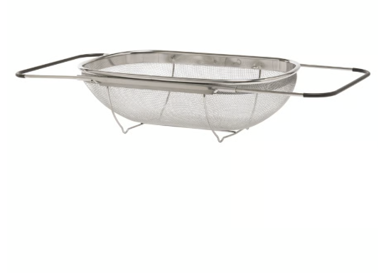 IKEA IDEALISK Colander, stainless steel/black, 34x23 cm (13x9 ")