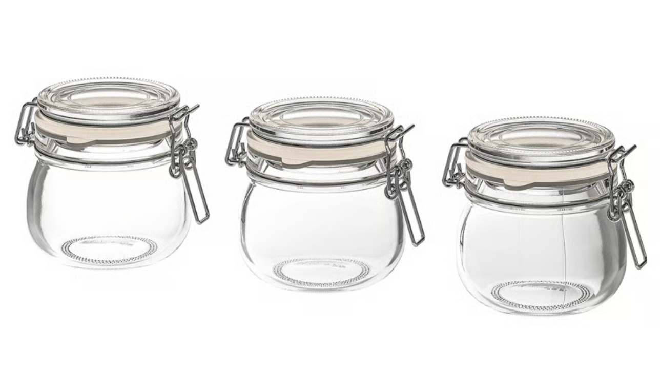 IKEA KORKEN Jar with lid, clear glass, 13 cl (4 oz)