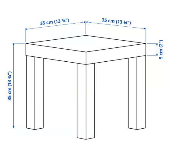 IKEA LACK Side table, white, 35x35 cm (13 3/4x13 3/4 ")
