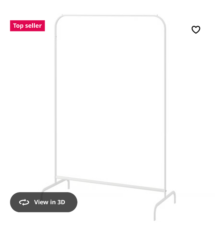 IKEA MULIG Clothes rack, white, 99x152 cm (39x59 7/8 ")