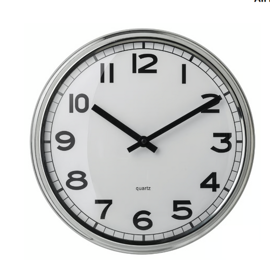 IKEA PUGG Wall clock, stainless steel, 32 cm (12 ½ ")