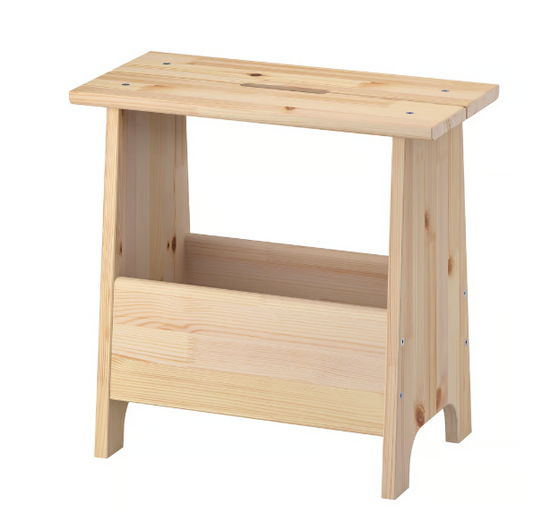 IKEA PERJOHAN Stool with storage, pine