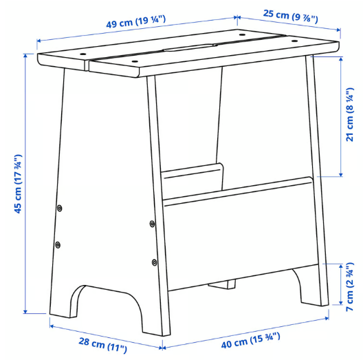 IKEA PERJOHAN Stool with storage, pine