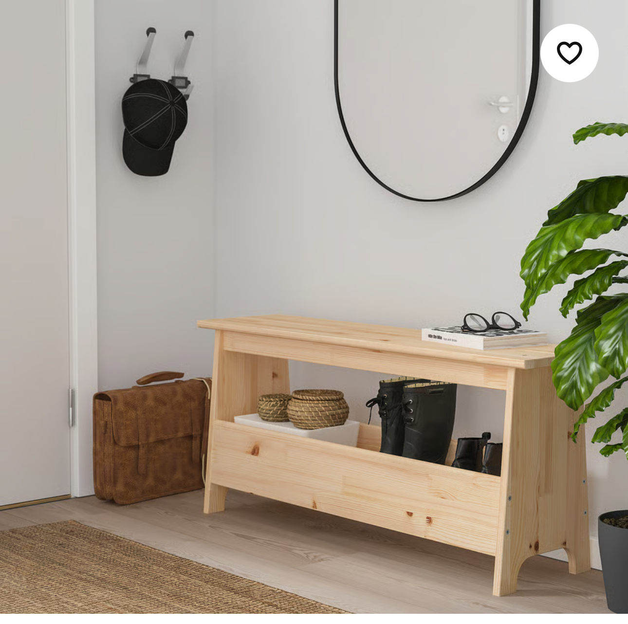 IKEA PERJOHAN Bench with storage, pine, 100 cm (39 3/8 ")