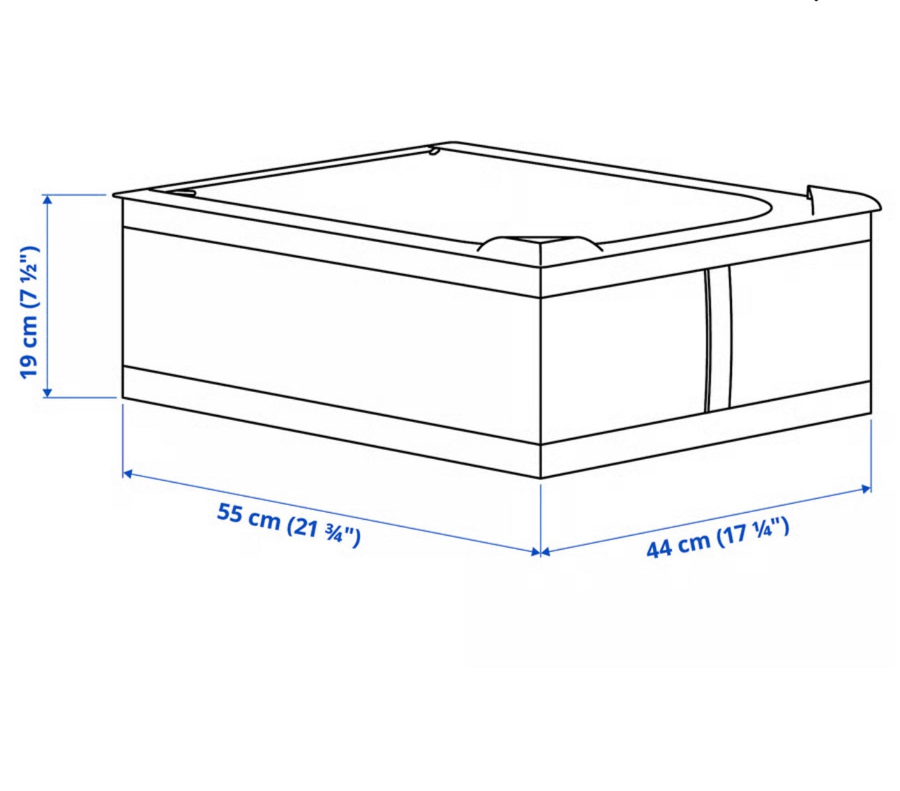 IKEA SKUBB Storage case, dark gray, 44x55x19 cm (17 ¼x21 ¾x7 ½