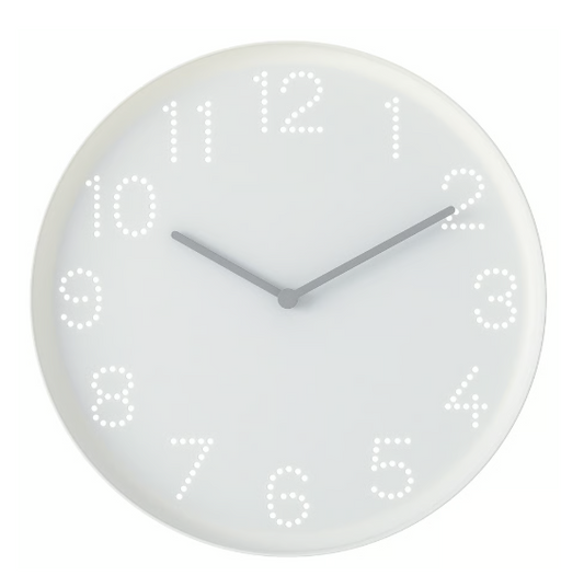 IKEA TROMMA Wall clock, white, 25 cm (9 ¾ ")