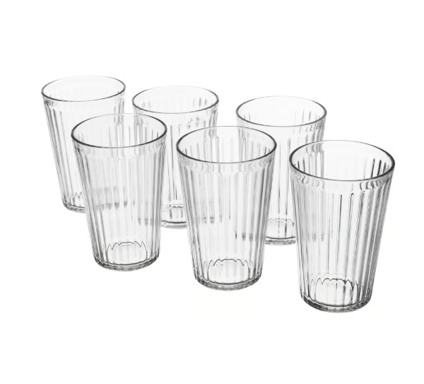 IKEA VARDAGEN Glass, clear glass, 43 cl (15 oz) 6-SET