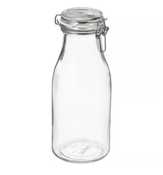 IKEA KORKEN Bottle-shaped jar with lid, clear glass, 1 l (34 oz)