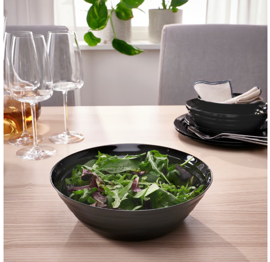 IKEA NÄTBARB Serving bowl, black, 22 cm (9 ")