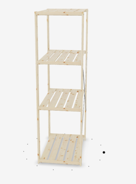 Wooden shelf in natural pine, 78x50x171 cm (medium)