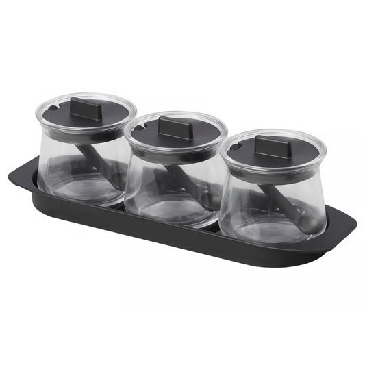 IKEA CELEBRERA 3-piece spice jar set, glass