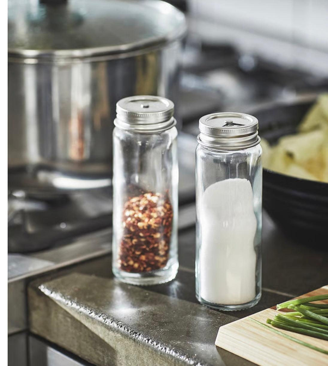 IKEA CITRONHAJ Salt and pepper shakers, clear glass/stainless steel, 12 cm (4 3/4 ") (Copy)
