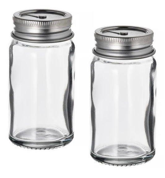 IKEA CITRONHAJ Salt and pepper shakers, clear glass/stainless steel, 8 cm (3 ¼ ")