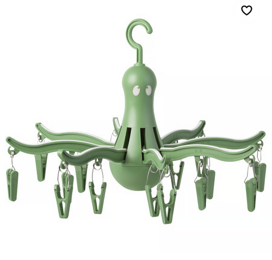 IKEA PRESSA Hanging dryer with 16 clothes clips, green)