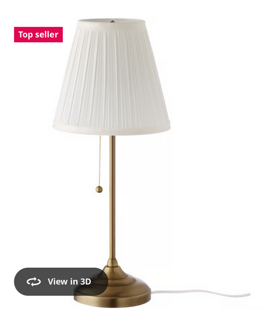 IKEA ÅRSTID Table lamp, brass/white
