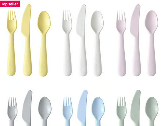 IKEA KALAS 18-piece flatware set, mixed colors