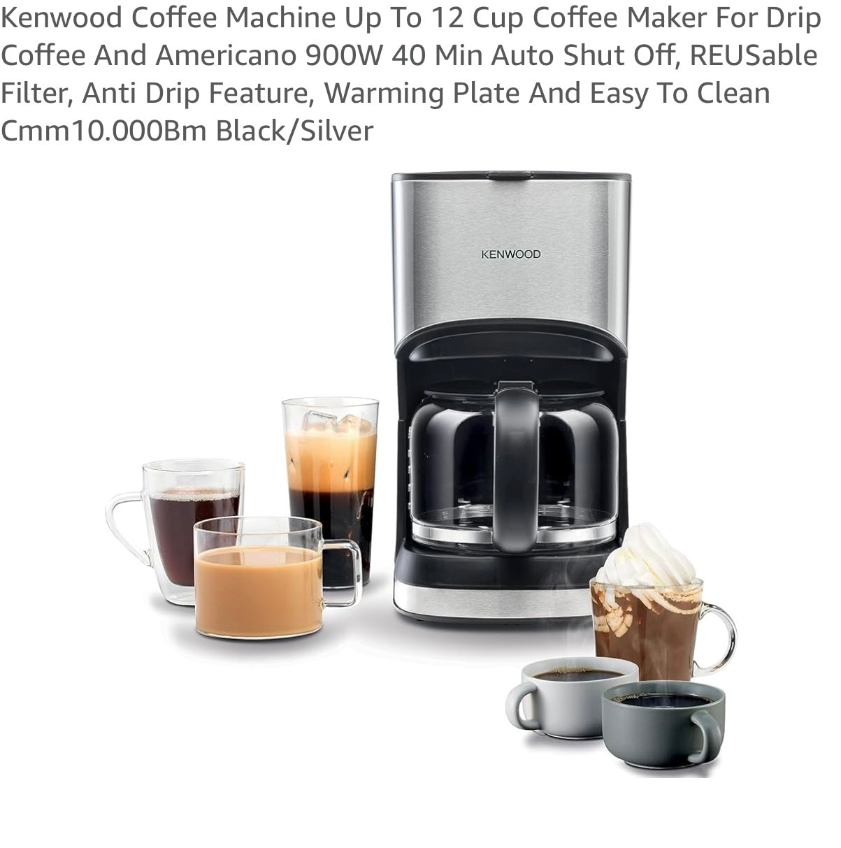 Kenwood Coffee Machine 12-Cup Coffee Maker, Drip Coffee And Americano 900W