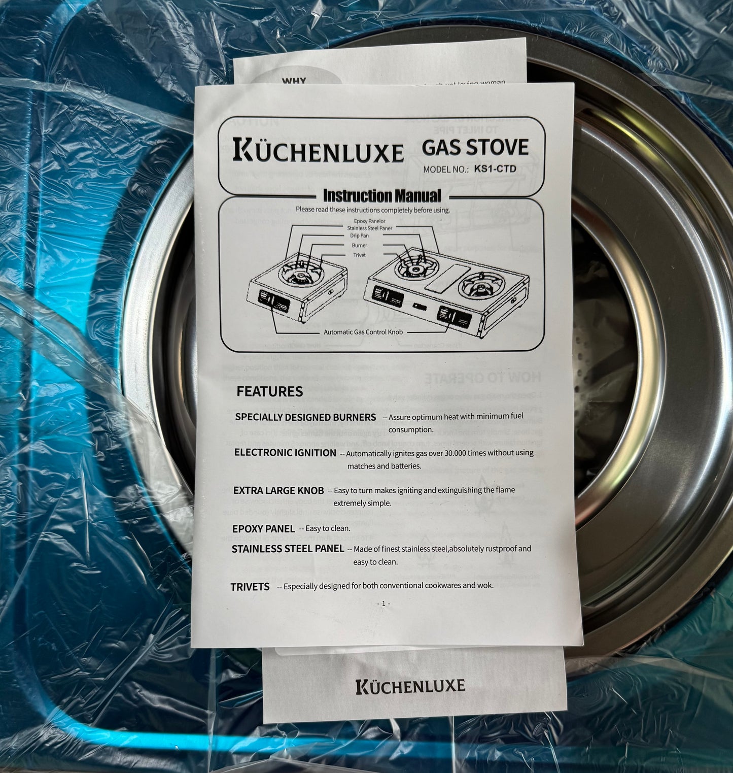 Kuchenluxe Single Burner Gas Stove KS1-CTD