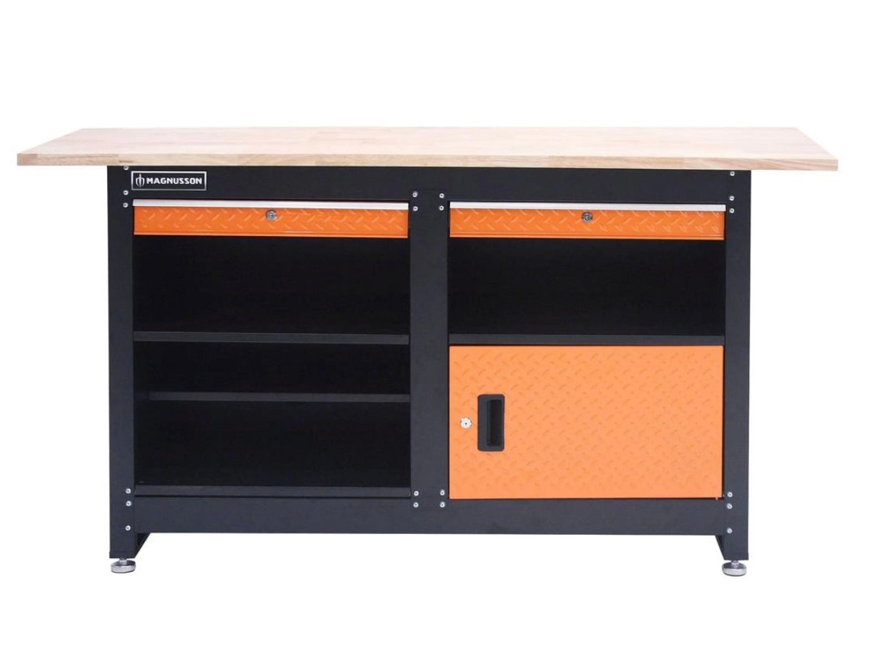 Magnusson Steel Fixed Work Bench W/Drawers (160 x 60 cm)