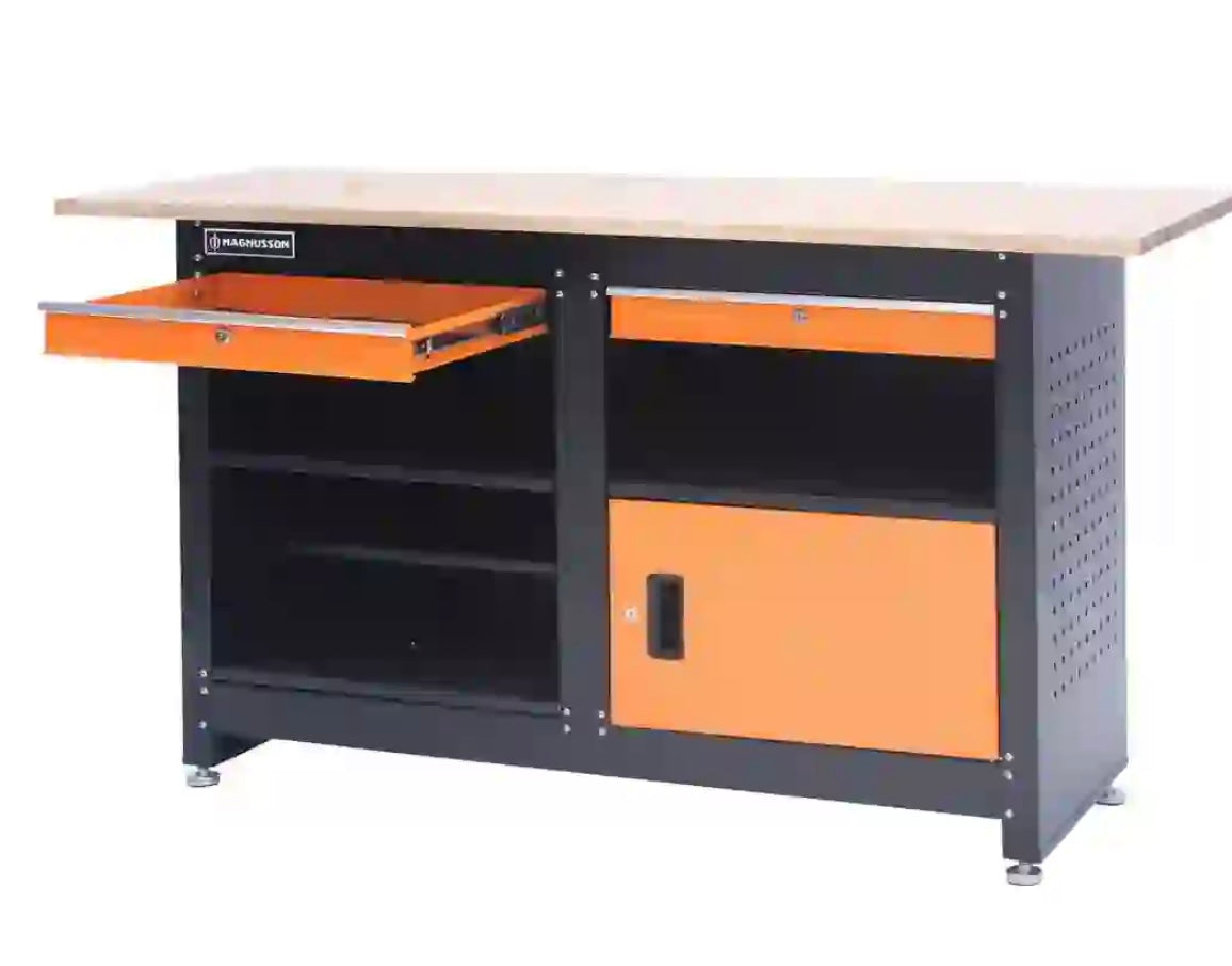 Magnusson Steel Fixed Work Bench W/Drawers (160 x 60 cm)
